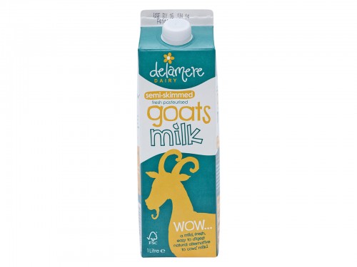 1 Litre Delamere Fresh Semi Skimmed Goats Milk 