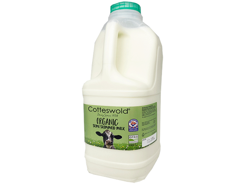 2 Litre Organic Poly Semi skimmed milk