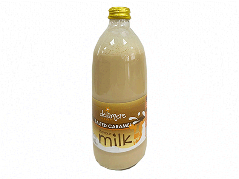 500ml Salted Caramel Flavour Milk Glass