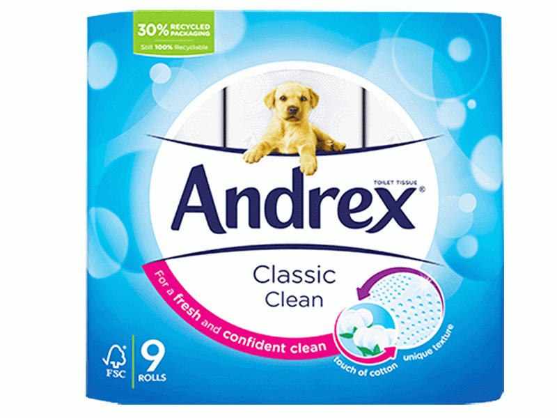 Andrex Classic Clean Toilet Tissue 9 Pack