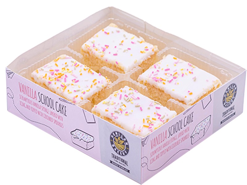 Henllan Bakery Vanilla School Cake Slice x 4