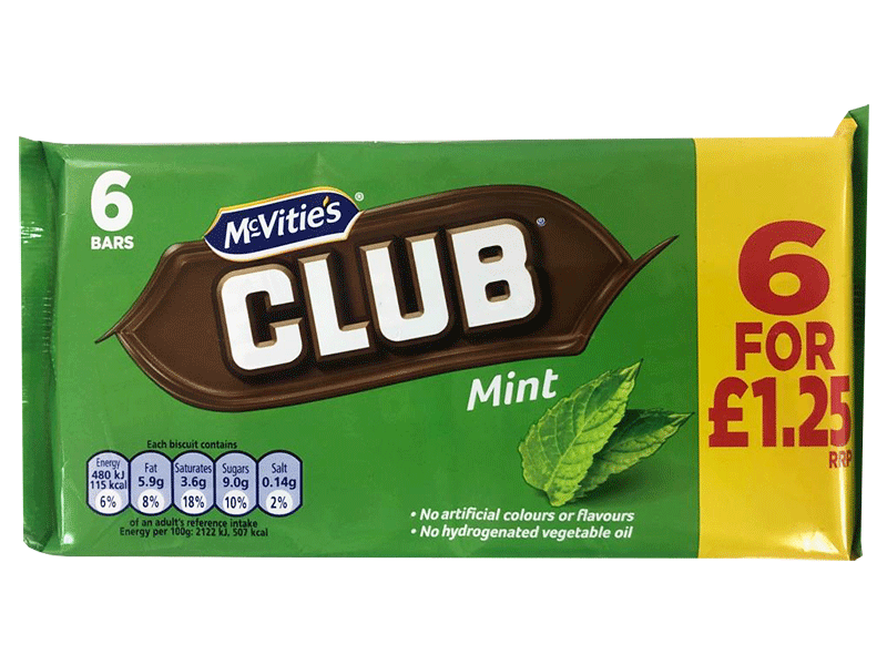 McVitie's Club Mint 6pk