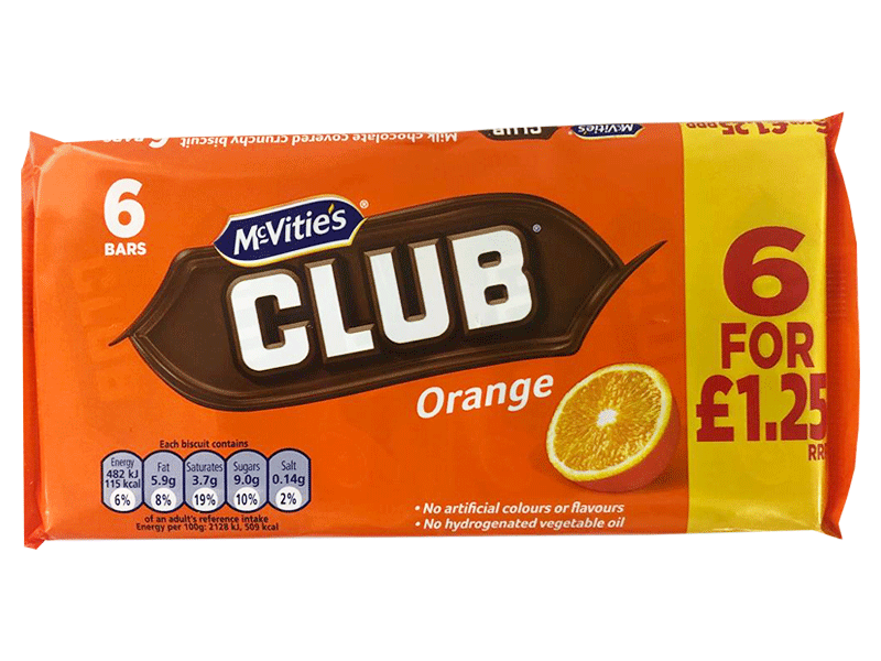 McVitie's Club Orange 6pk