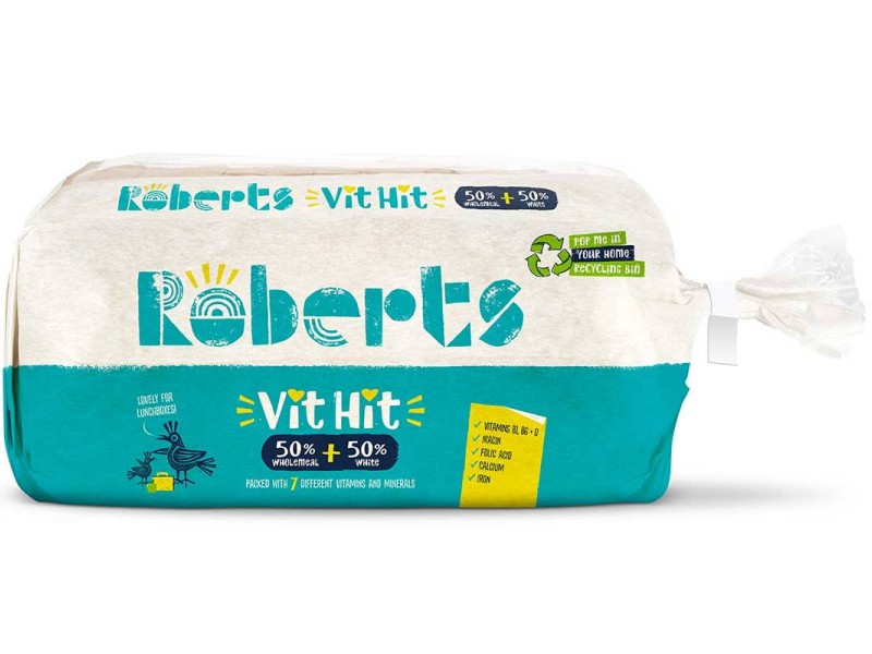 Roberts 50% Wholemeal + Half White  'Vit Hit' Bread 750g 