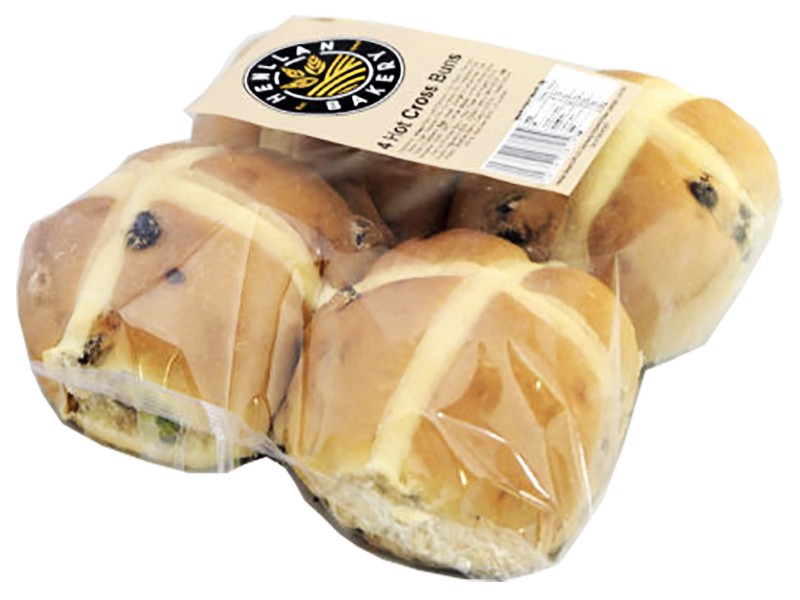 Henllan Bakery Hot Cross Buns x 4