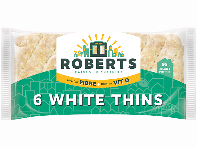 Roberts White Sandwich Thins x 6