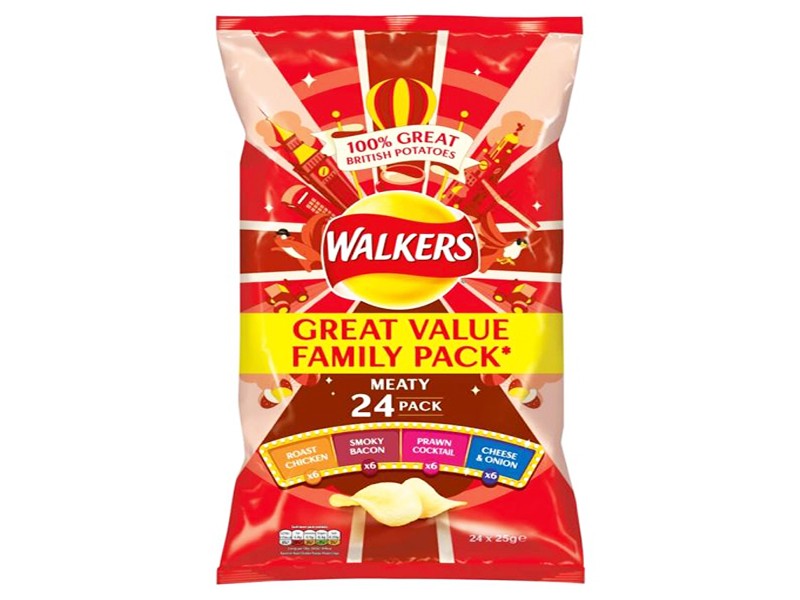 Walkers Meaty Variety Crisps 24x25g